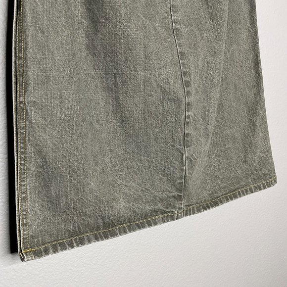 Willi Smith Gray Distressed‎ Faded Tan Embroidery Skirt Size 8 - Picture 7 of 14